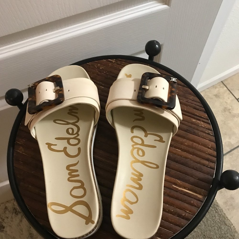 Sam Edelman - Slide Sandals Ariane, Ivory Leather - Wms size 6
